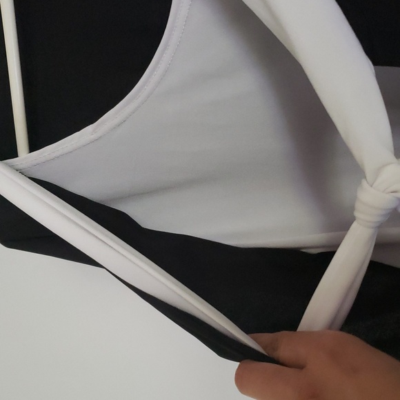 Dressy layered look shirt, black outer/white inner - Picture 3 of 5